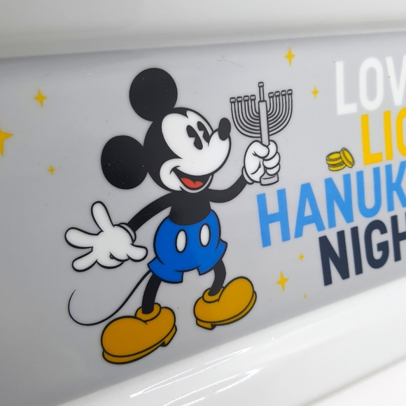 Disney Hanukkah Love Light Mickey Serving Tray Platter Latke Dreidel Menorah - Picture 2 of 8